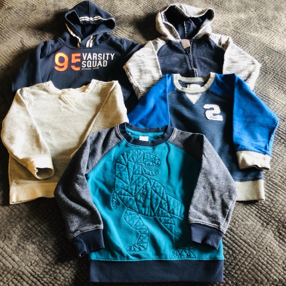 Sweatshirts & Hoodies, Set of 5, Size 4, XS